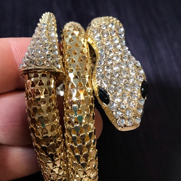 Egyptian snake wrap bracelet w/ rhinestone - Picture 13 of 14